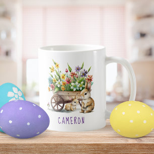 Mug Lapins mignons Pâques personnalisés