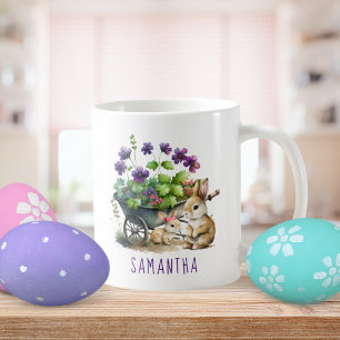 Mug Lapins personnalisés mignons fille Pâques