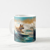 Mug Lapphund Plage Finlandaise Plage Surf Peinture (Devant gauche)