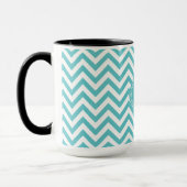 Mug L'Aqua Girly Chevron blanc barre le monogramme (Gauche)