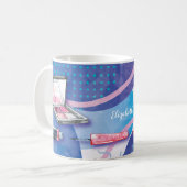Mug L'aquarelle de monogramme composent des lèvres de (Devant gauche)