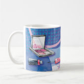 Mug L'aquarelle de monogramme composent des lèvres de (Gauche)