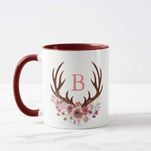 Mug L'aquarelle fleurit la lettre initiale