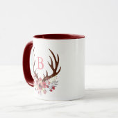 Mug L'aquarelle fleurit la lettre initiale (Devant gauche)