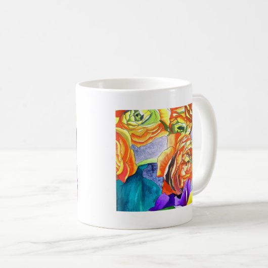 Mug L'aquarelle Ranunculus et Iris (Devant droit)