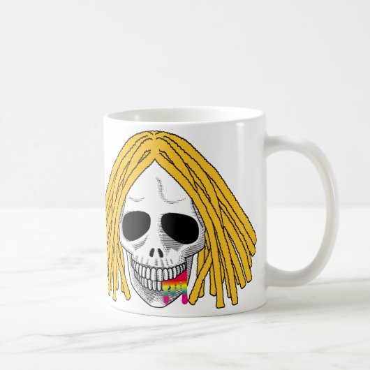 Mug L'arc-en-ciel blond B de Dreadlocks de crâne (Droite)