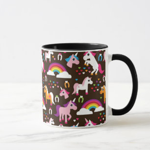 Mug l'arc-en-ciel de licorne badine le cheval