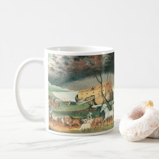 Mug L'Arche de Noé par Edward Hicks, Art folklorique v (Avec donut)