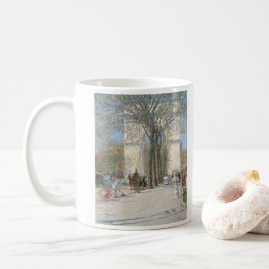 Mug L'Arche de Washington, Printemps par Frederick Chi (Avec donut)