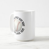 Mug Large Personalized Text Baseball Image 15oz Custom (Devant gauche)