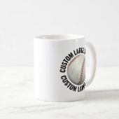 Mug Large Personalized Text Baseball Image Custom (Devant droit)