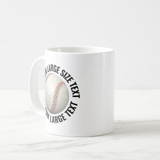 Mug Large Personalized Text Baseball Image Custom (Devant gauche)