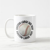 Mug Large Personalized Text Baseball Image Custom (Gauche)