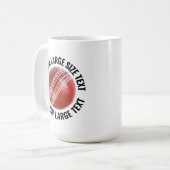 Mug Large Personalized Text Cricket Ball 15oz. Custom (Devant gauche)