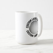 Mug Large Personalized Text Golf Ball 15oz. Custom (Devant droit)