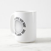 Mug Large Personalized Text Golf Ball 15oz. Custom (Devant gauche)