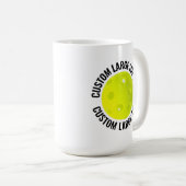Mug Large Personalized Text Pickleball 15oz. Custom (Devant droit)