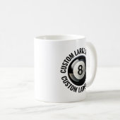 Mug Large Personalized Text Pool 8 Ball 11 oz. Custom (Devant droit)