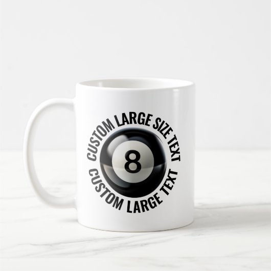 Mug Large Personalized Text Pool 8 Ball 11 oz. Custom (Gauche)