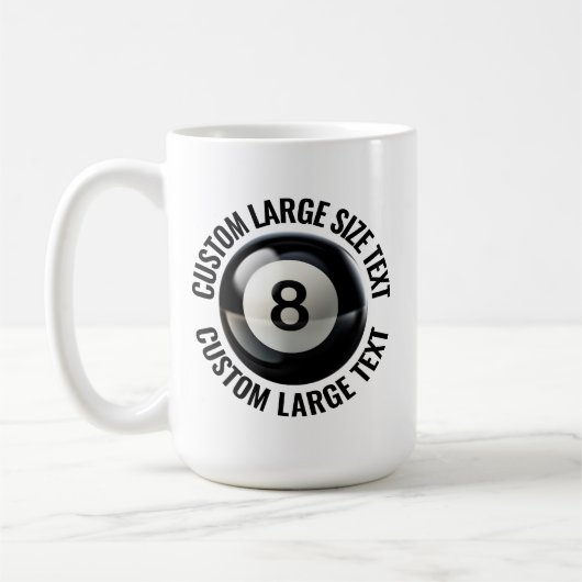 Mug Large Personalized Text Pool 8 Ball 15oz. Custom (Gauche)