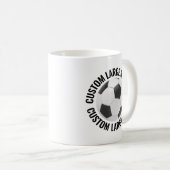 Mug Large Personalized Text Soccer Ball 11 oz. Custom (Devant droit)