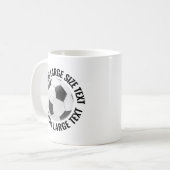 Mug Large Personalized Text Soccer Ball 11 oz. Custom (Devant gauche)
