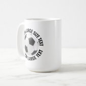 Mug Large Personalized Text Soccer Ball 15oz. Custom (Devant gauche)