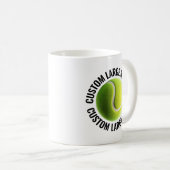 Mug Large Personalized Text Tennis Ball 11 oz. Custom (Devant droit)