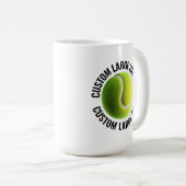 Mug Large Personalized Text Tennis Ball 15oz. Custom (Devant droit)