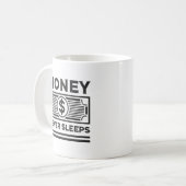 Mug L'argent ne dort jamais - Hustle, Grind, Success (Devant gauche)