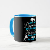 Mug L'argent peut acheter des chevaux bleu (Devant gauche)