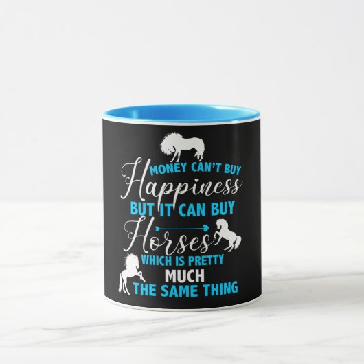 Mug L'argent peut acheter des chevaux bleus   (Centre)
