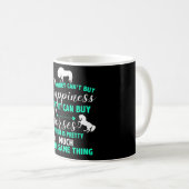 Mug L'argent peut acheter des chevaux vert menthe (Devant droit)