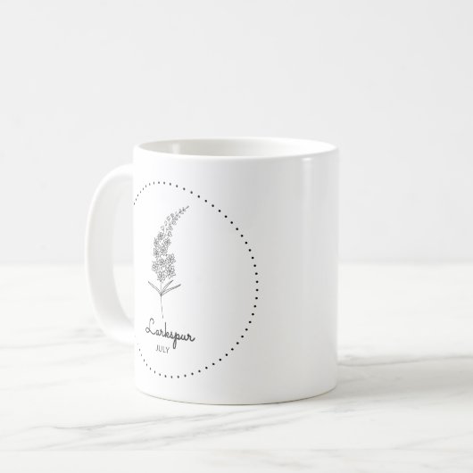 Mug Larkspur Juillet Mois Fleur (Devant gauche)
