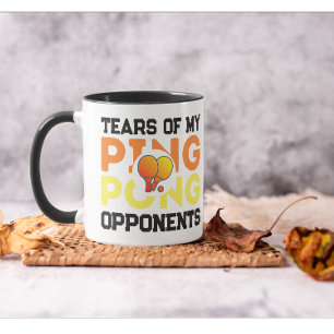 Mug Larmes De Mes Opposants Ping Pong Texte Noir Moder