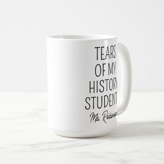 Mug Larmes de mon histoire Étudiants, Appréciation de  (Devant droit)