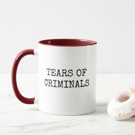 Mug Larmes des criminels de la police d'Humour (Avec donut)