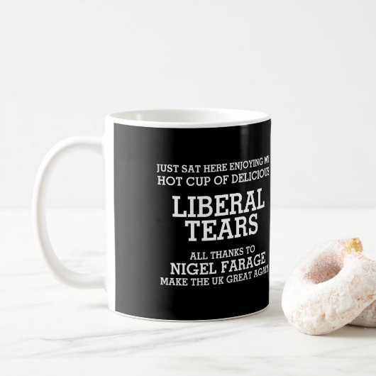 Mug Larmes libérales grâce au Brexit de Nigel Farage (Avec donut)