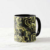 Mug L'art Abstrait à la flamme dans les tons dorés et (Devant droit)