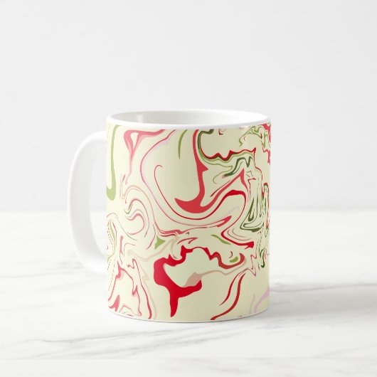 Mug L'art Abstrait de la spirale avec le rouge et le v (Devant gauche)