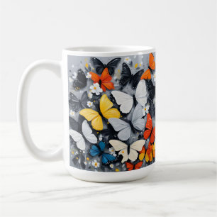 Mug L'art acrylique aux papillons colorés,