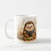 Mug L'art aquarelle du hérisson lisant (Gauche)