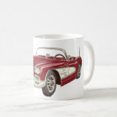 Mug L'art classique de la corvette rouge (Devant droit)