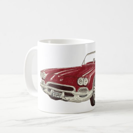 Mug L'art classique de la corvette rouge (Devant gauche)