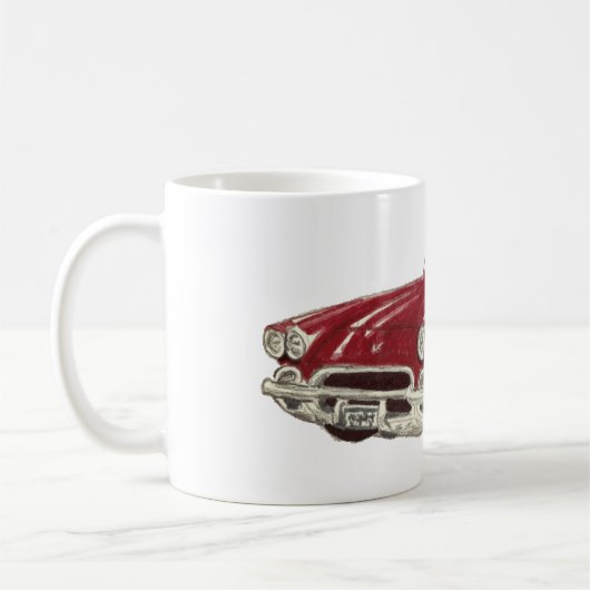 Mug L'art classique de la corvette rouge (Gauche)