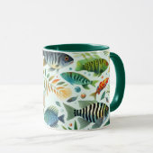 Mug L'art coloré du poisson sous-marin (Devant droit)