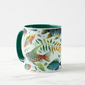Mug L'art coloré du poisson sous-marin (Devant gauche)