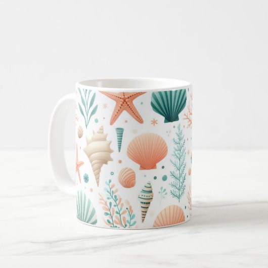 Mug L'art coquille côtière (Devant gauche)