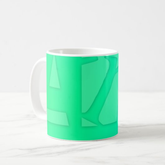 Mug L'art dans la boue de typographie verte (Devant gauche)