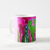 Mug L'art de la nature rose et vert (Devant gauche)